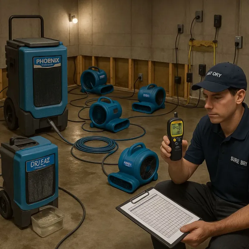 Structural Drying and Dehumidification process in Stanwood, WA
